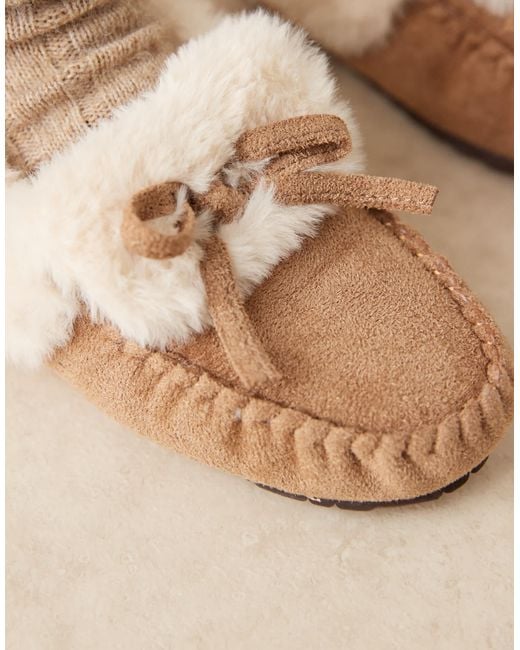 ASOS Natural – zelda – mokassin-hausschuhe aus wildlederimitat