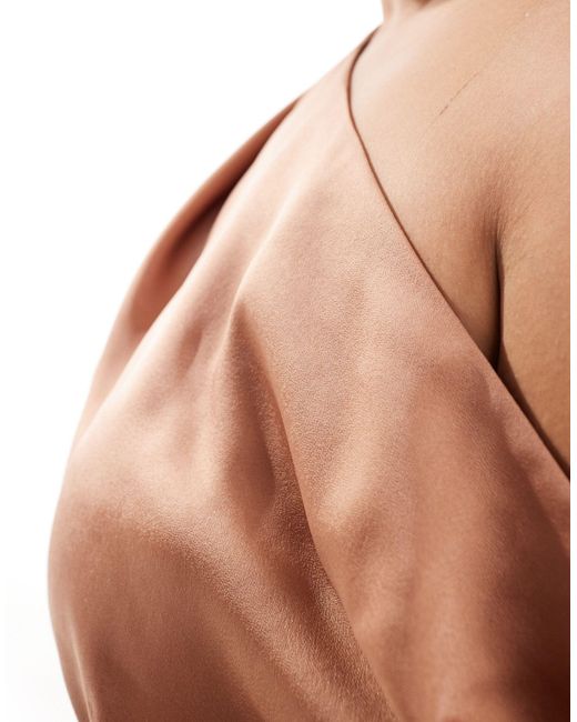 ASOS White Asos Design Curve Exclusive Satin Off Shoulder Mini Dress