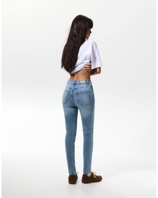 Pull&Bear Blue High-waist Skinny Jeans