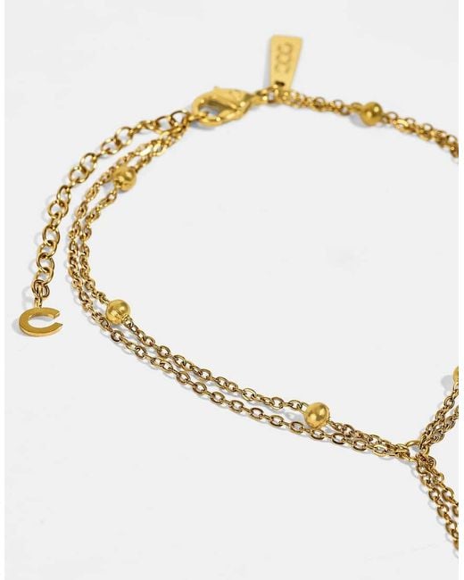 CERNUCCI Metallic Polished Round Layered Anklet