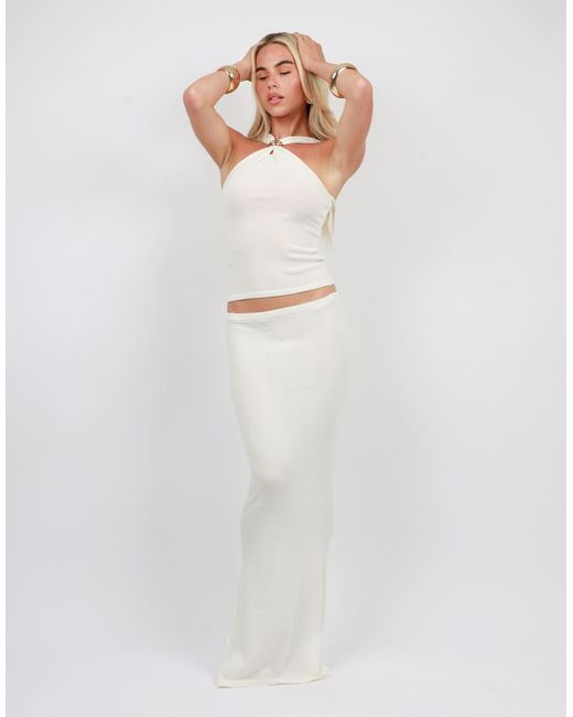 SIMMI White Knit Maxi Skirt