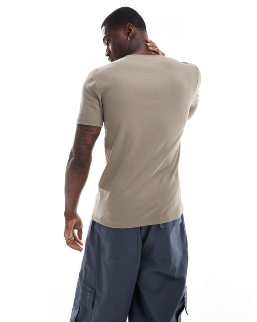 ASOS – körperbetontes, geripptes t-shirt in Blue für Herren