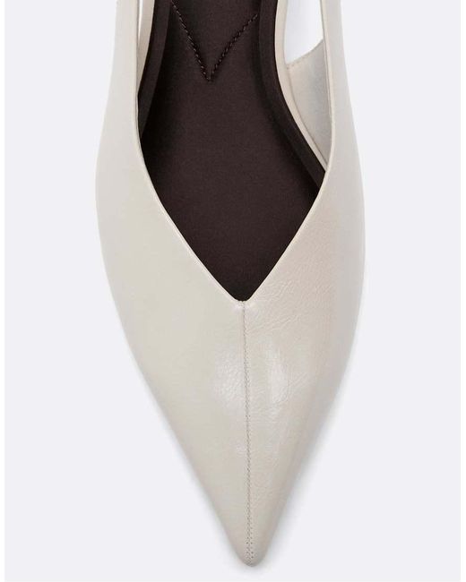 Stradivarius White V-Neck Heeled Shoes