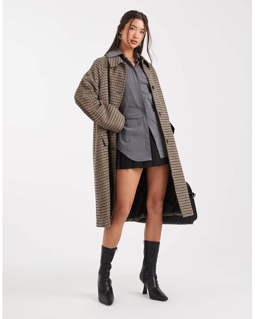 ASOS Brown Quilted Lining Mid Length Coat