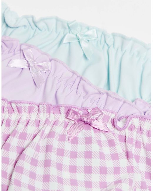Cotton On Pink 3 Pack Lettuce Hem G String Brief