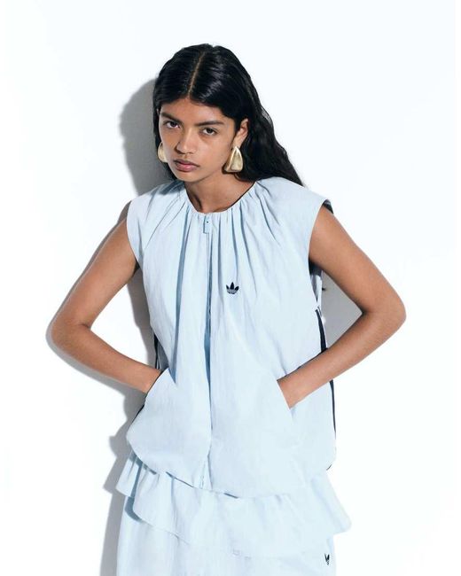 adidas Originals x ASOS Blue Sleeveless Bubble Track Top