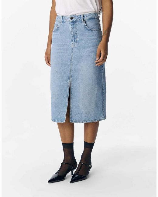 Object Blue – midirock aus mittelem denim