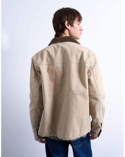 Topman Natural Padded Canvas Jacket for men