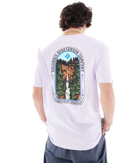 Columbia White Cavalry Trail Back Print T-shirt for men