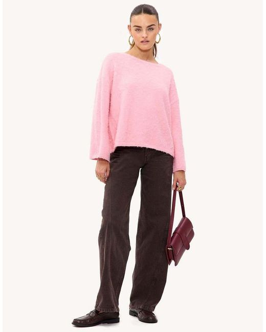 Loavies Pink He Garden's Whisper Lange Mouwen Knit Top