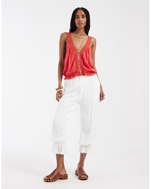 Free People Red Celeste Tank Top