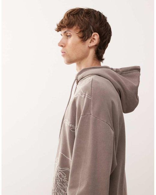 Ed Hardy Brown Battle Dragon Hoodie for men