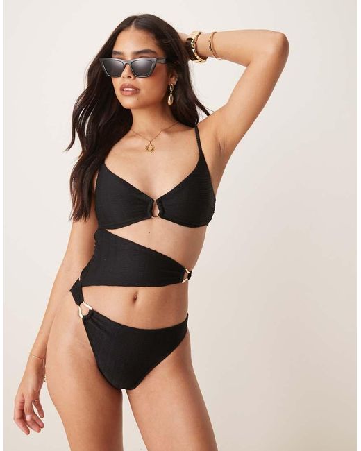 Abercrombie & Fitch Black Cut Out Ring Detail Swimsuit