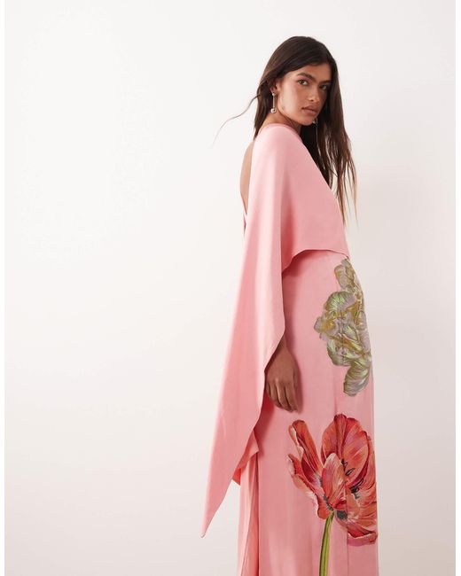 embroidered overlay maxi dress Warehouse Women's Embroidered Organza Open Back Detail Maxi Dress in Chartreuse