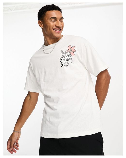 Jack & Jones Oversized T-shirt With Flower Back Print in White for Men |  Lyst