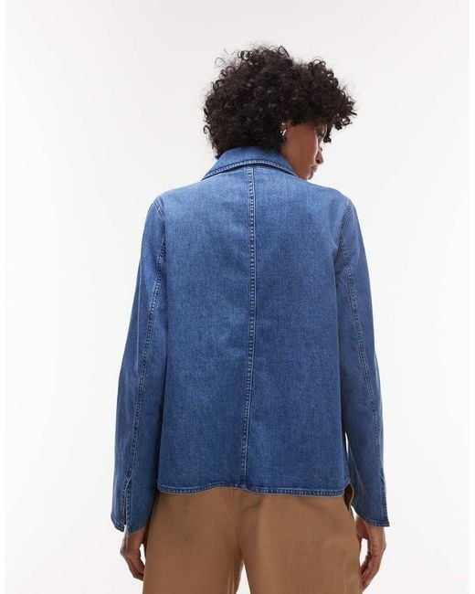 ARKET Blue Denim Shacket With Tie Front Detail