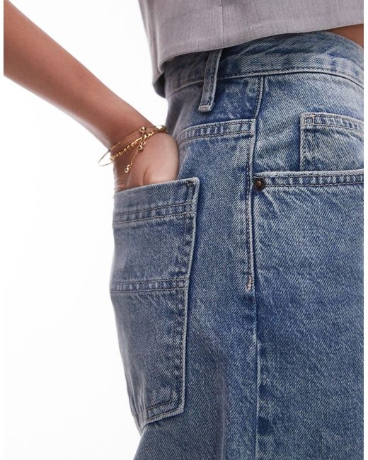 TOPSHOP Blue High Rise baggy Jeans