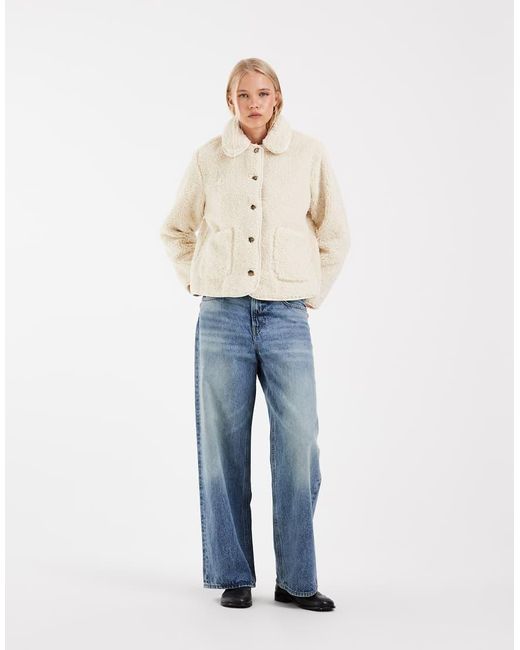 Giacca Borg Bianca di Levi's in Natural