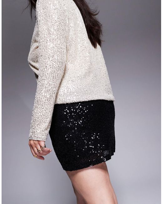 ASOS Black Asos design curve – pailletten-minirock