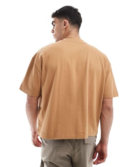 ASOS Natural Heavyweight Oversized Boxy T-shirt for men