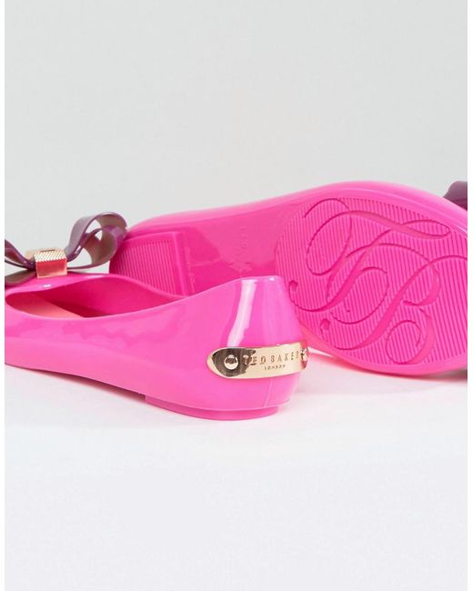 Ted Baker Julivia Bow Hot Pink Ballet Flat Shoes Lyst