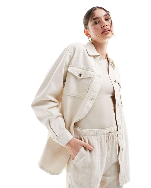 Vero Moda White – oversize-hemdjacke