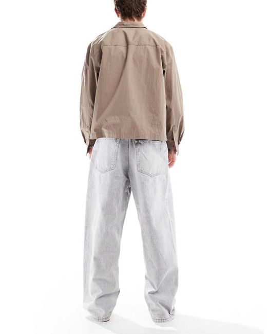 Pull&Bear Gray Baggy Loose Jeans for men