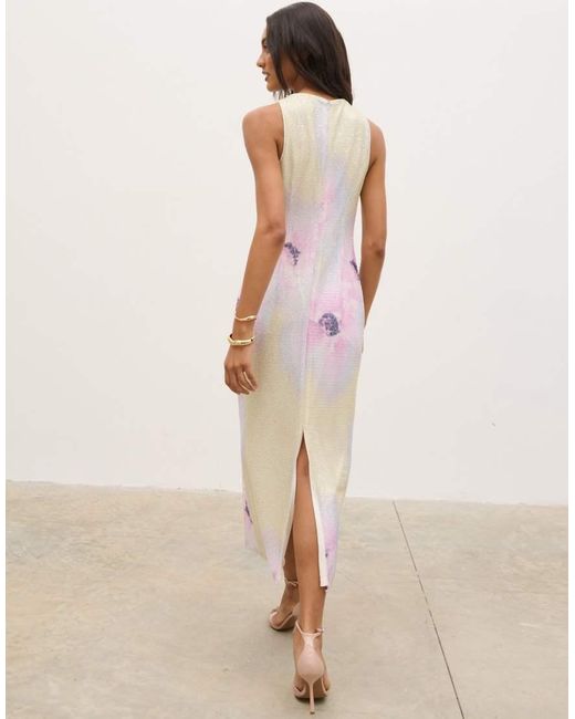 Pretty Lavish Pink Printed Sequin Midaxi Dress