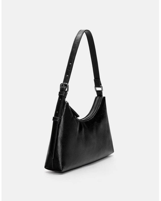 Borsa Da Spalla Nera Con Fibbie di Pull&Bear in Black