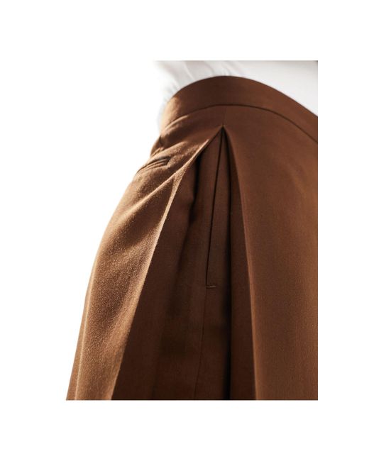 ASOS – elegante ballonhose mit seitlichen falten in Brown für Herren
