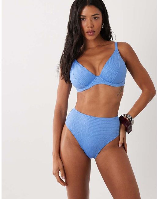 Peek & Beau Blue Textured Underwire Bikini Top