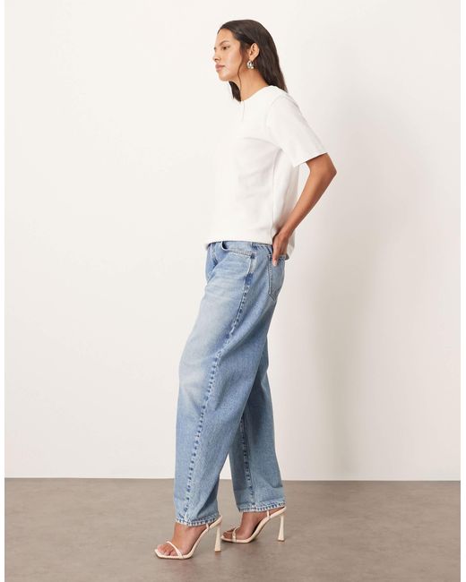 ARRANGE White Tova Tapered Curved Leg Jeans With Roll Hem