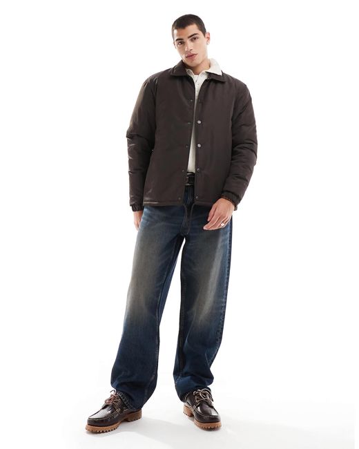 Brave Soul Black Padded Coach Jacket for men