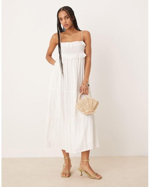 Vestido Midi De Tirantes Con Volante Florian De Nobody's Child de color Natural