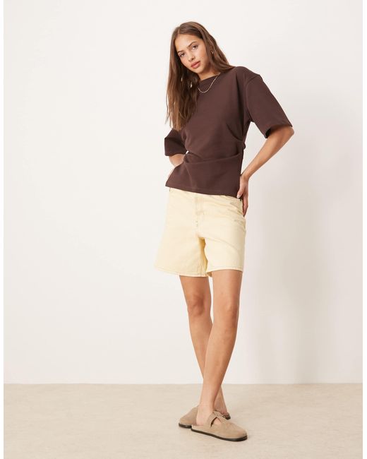 ASOS Brown Interlock Corset Waist T-shirt