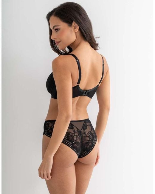 Pour Moi Black Taylor Lace Midi Brazilian Brief