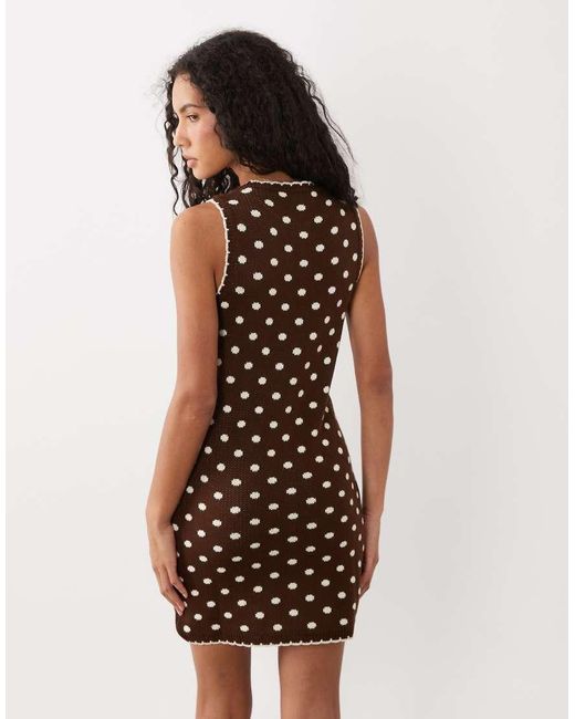 Miss Selfridge Brown Knit Shift Mini Dress