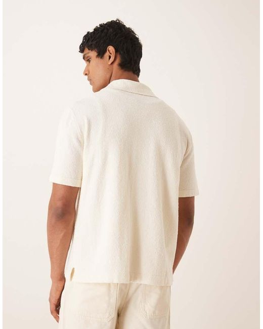 ARKET Gray Boucle Textured Knitted Short Sleeve Shirt for men