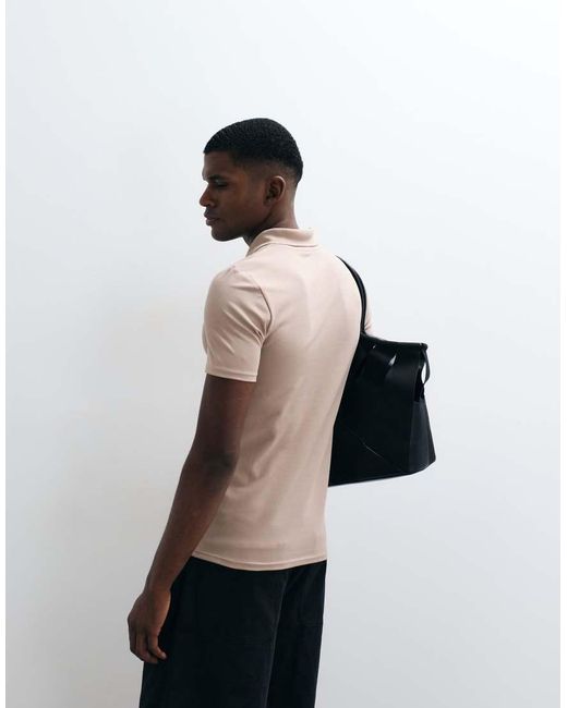 ASOS Brown Essentials Muscle Fit Polo for men