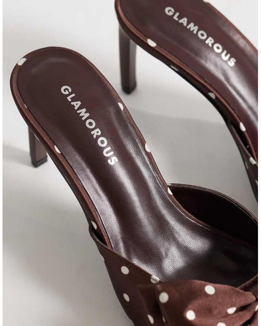 Glamorous Brown Mule Sandals With Bow