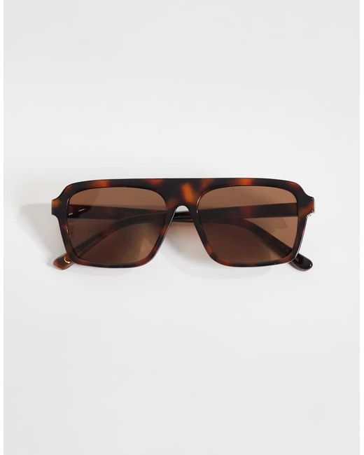Mango Natural Aviator Sunglasses