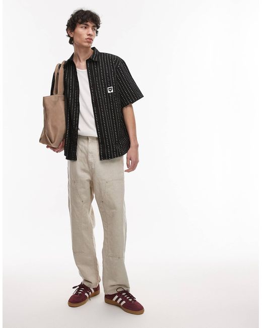 Drewe - chemise manches courtes à rayures et motif cœur Carhartt pour homme en coloris Black