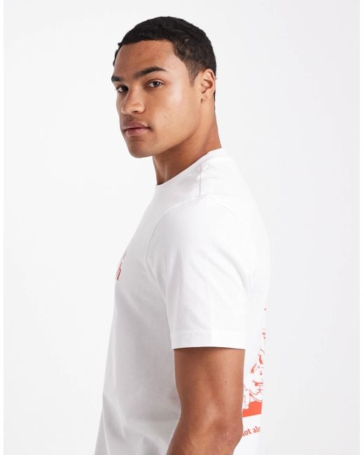 Farah White Marcham Graphic T-shirt for men