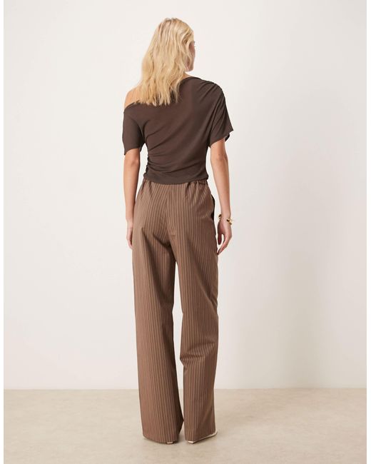 ASOS Natural Tall Tailored Relaxed Straight Leg Trousers