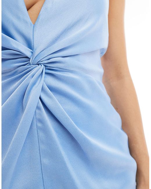 TFNC London Blue – bridesmaids – neckholder-maxikleid aus satin