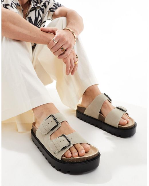 ASOS Natural Double Strap Sandals for men