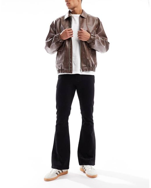 ASOS Black Stretch Flared Jeans for men