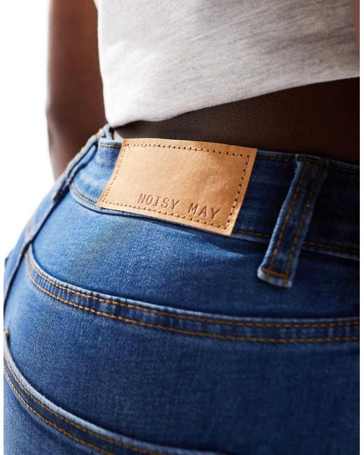 Noisy May Blue Sallie High Rise Slim Flare Jeans