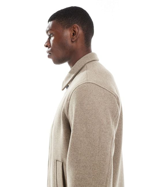 Jack & Jones Natural Boxy Wool Blend Jacket for men