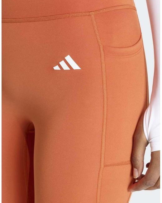 Adidas Originals Orange Optimé Essentials No Front Rise Seam 7/8 Leggings
